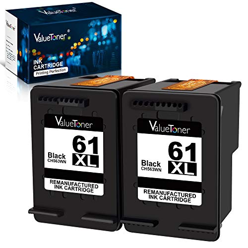 Printer 2 Black Novajet 2 Black Remanufactured Ink Cartridge Replacement for 61 61XL for Deskjet 1000 2540 3050 Envy 4500 5530 5534 Officejet 4630 2620 